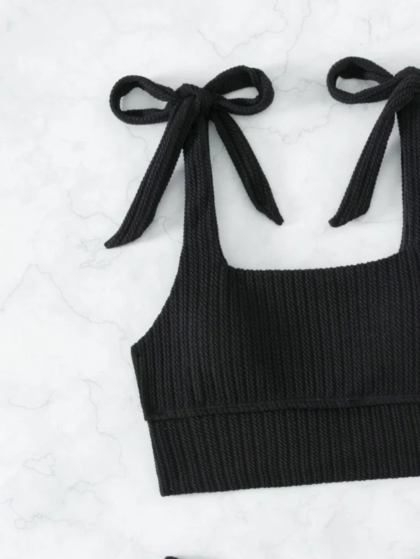 SHEIN Swim Tankini épaule nouée – Image 5