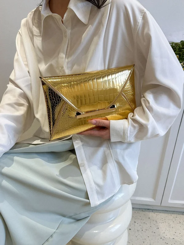 Pochette PU croco uni – Image 2