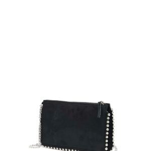 Sac carré noir perlé décontracté