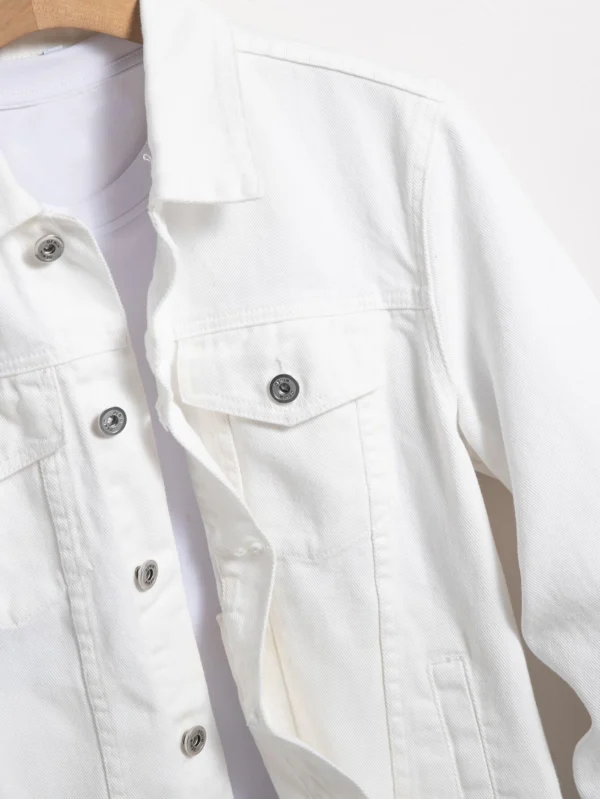 Manfinity Hypemode Veste blanc coton rabat – Image 6