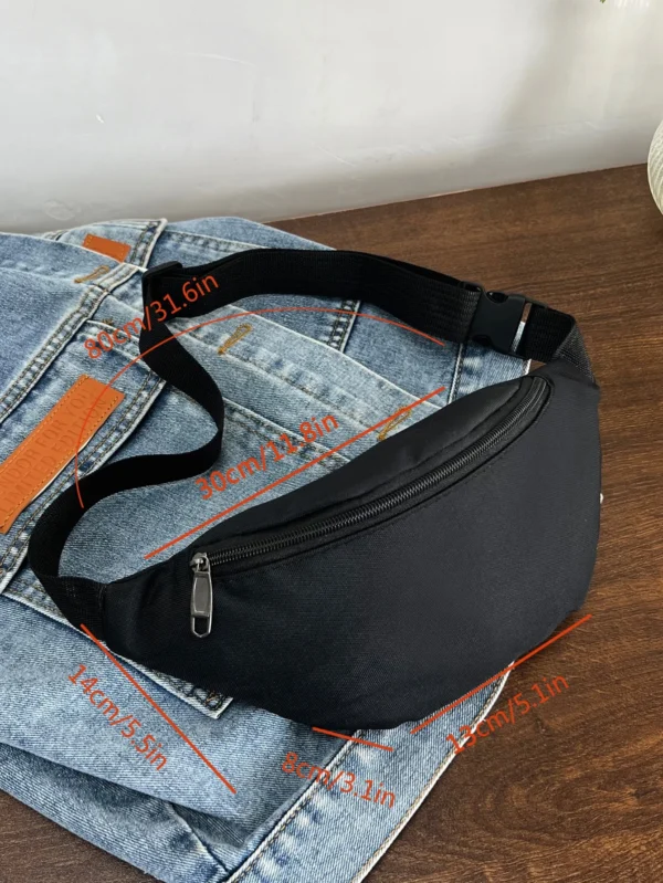 Sac banane unicolore homme multifonction – Image 2