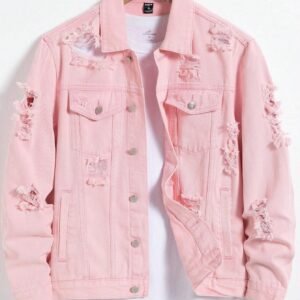 Manfinity Hypemode Veste déchirée rose soirée punk rock