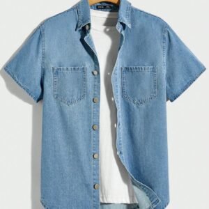 Manfinity Modomio Chemise Jean Coton Poche