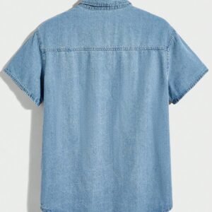 Manfinity Modomio Chemise Jean Coton Poche