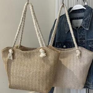 Sac fourre-tout navette paille