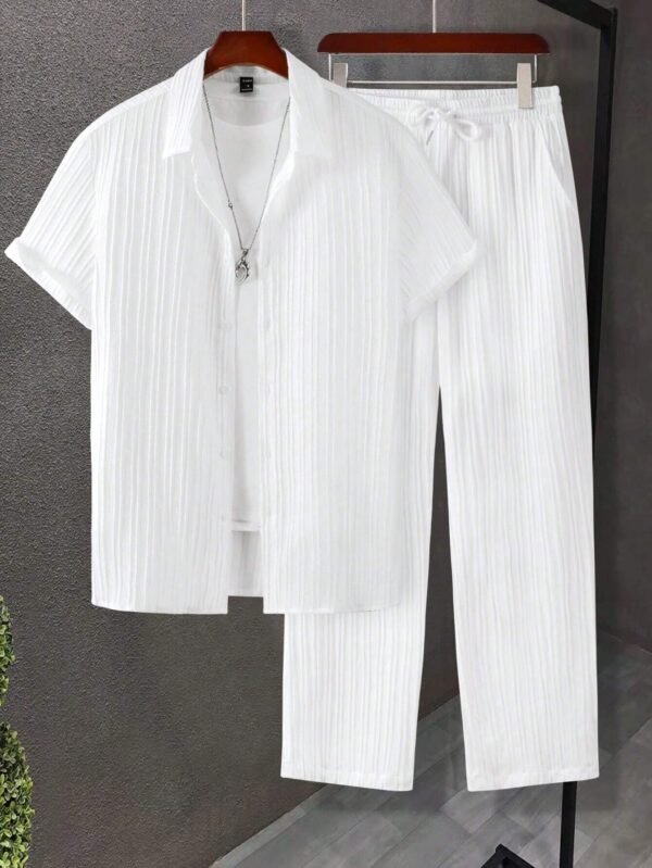 Manfinity Hypemode Chemise unie & pantalon à cordon