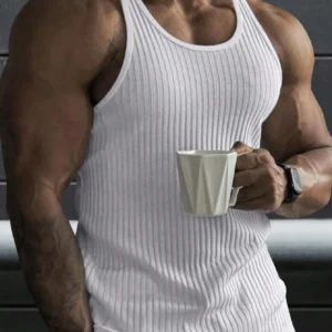 Manfinity Débardeur tricot côtelé fitness