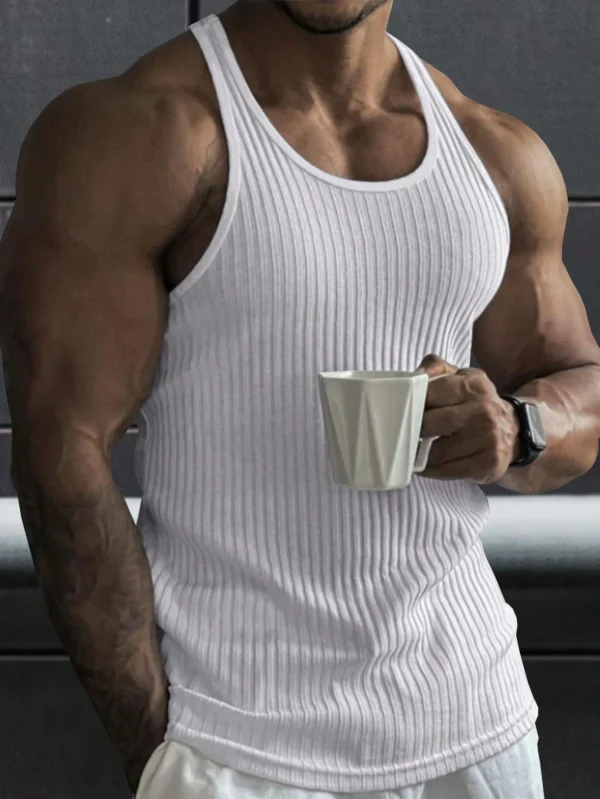 Manfinity Débardeur tricot côtelé fitness