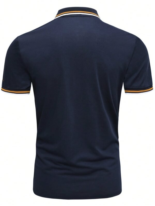 Manfinity Polo imprimé aile bordure rayures – Image 2