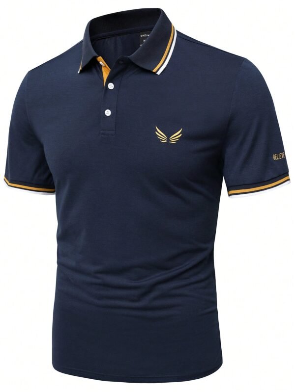 Manfinity Polo imprimé aile bordure rayures – Image 4