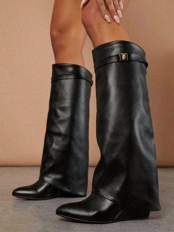 SHUZIA Bottes talons compensés pointe pointue – Image 6