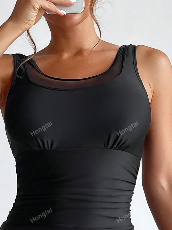 Maillot une-pièce robe épissure maille – Image 3