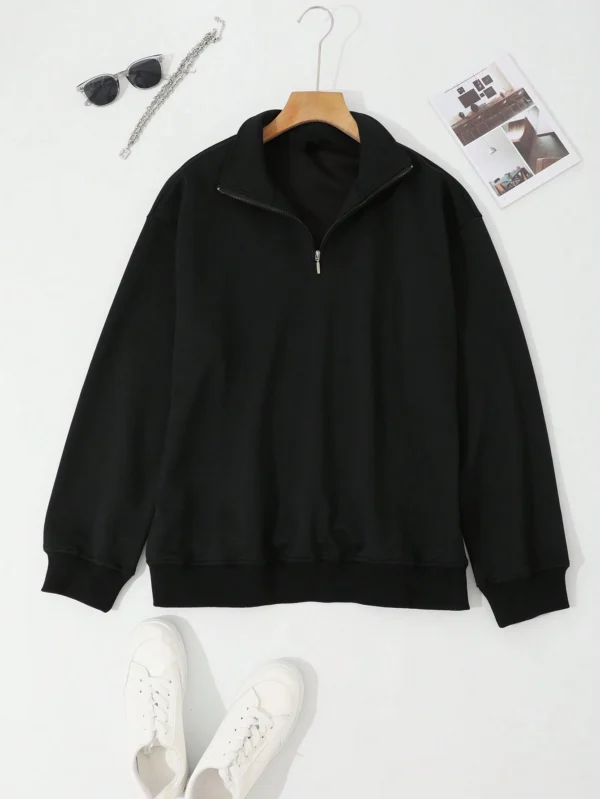 DAZY Sweat-shirt zippé épaule tombante – Image 10