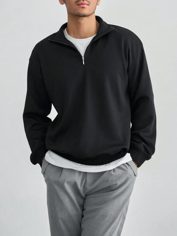 DAZY Sweat-shirt zippé épaule tombante – Image 3