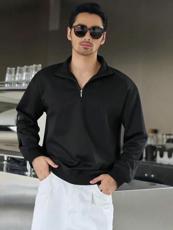 DAZY Sweat-shirt zippé épaule tombante – Image 8