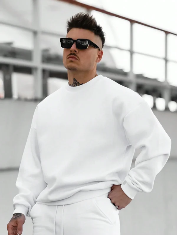 Sweat-shirt col rond uni automne/hiver – Image 3