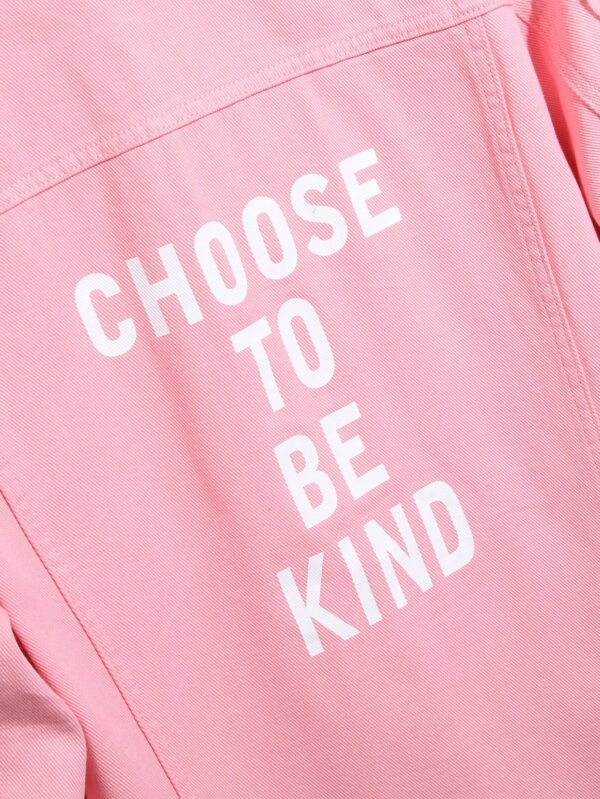 Manfinity EMRG Veste rabat slogan graphique rose – Image 5