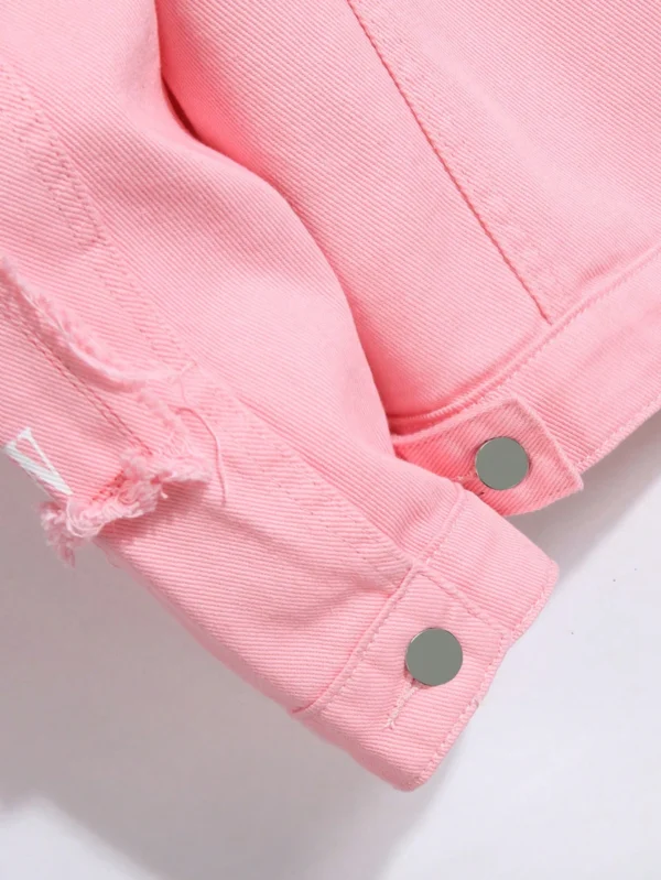 Manfinity EMRG Veste rabat slogan graphique rose – Image 6