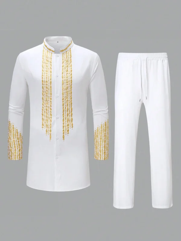 Manfinity Chemise géométrique & pantalon à cordon