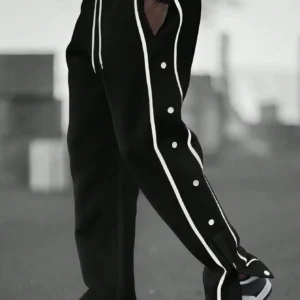 Manfinity Pantalon survêtement ample bande contraste