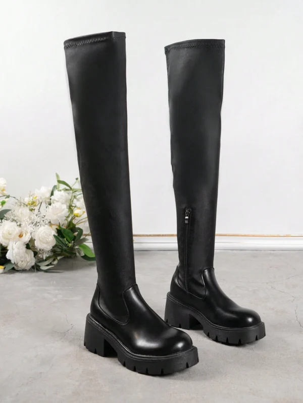 Bottes montantes talon carré – Image 2