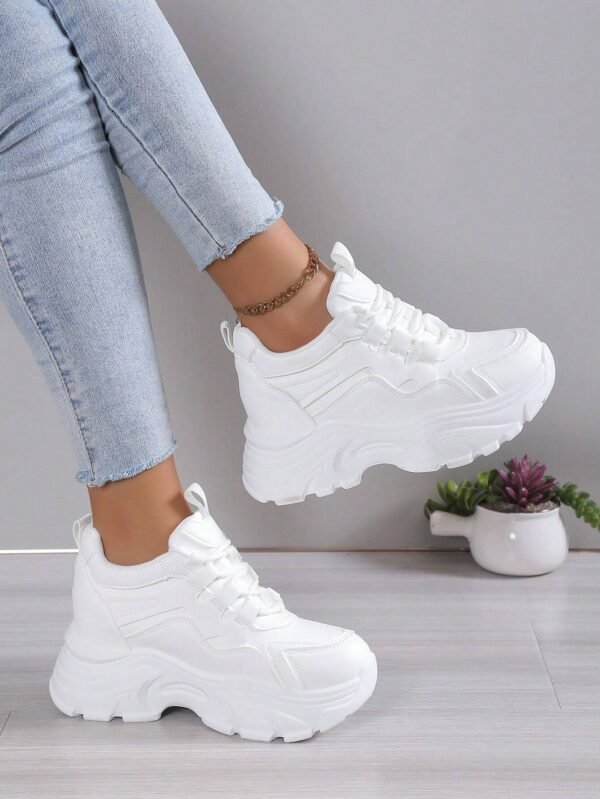 Chaussures décontractées blanches à semelle – Image 2