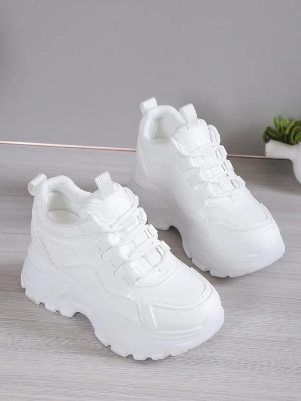 Chaussures décontractées blanches à semelle – Image 5