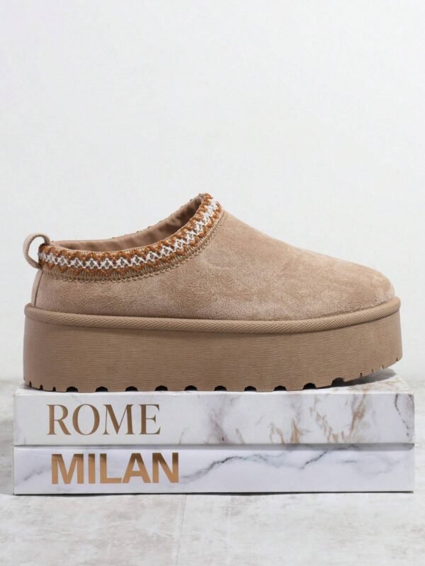 SHUZIA Bottes à bout rond courtes beige – Image 5