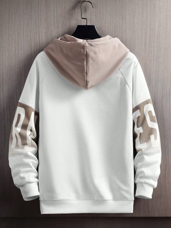 Sweat capuche imprimé lettres blocs couleurs – Image 2