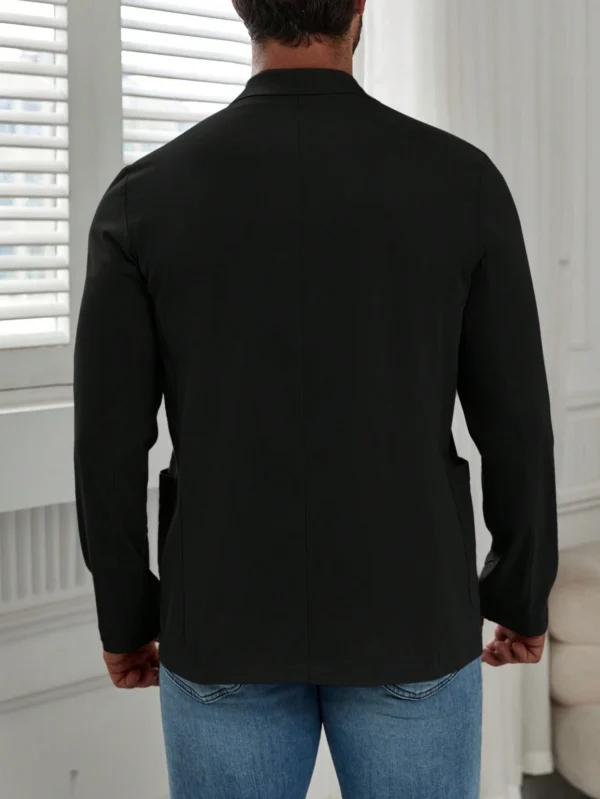 Manfinity Veste costume col cranté boutonnage simple – Image 3
