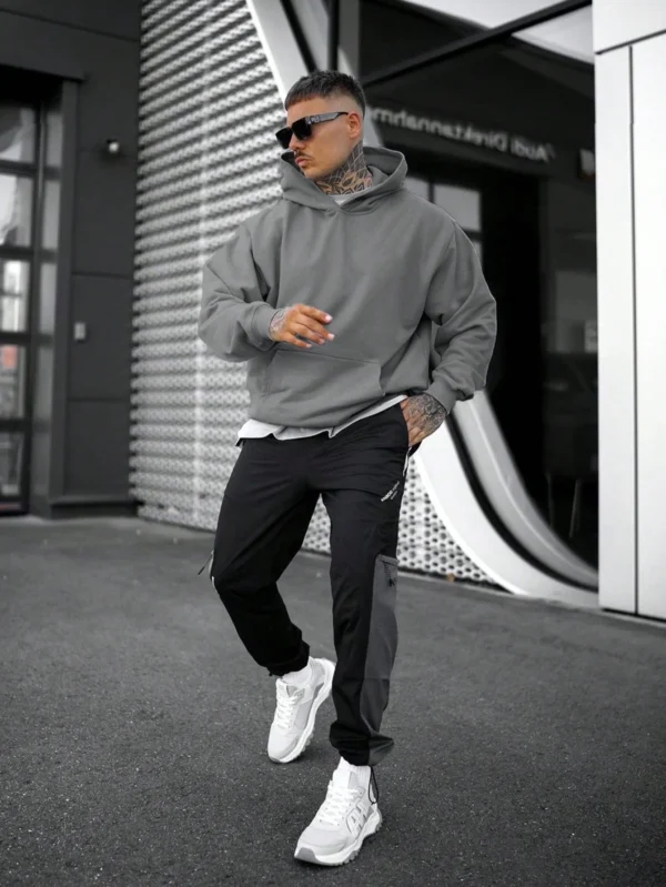 Sweat capuche uni homme mode – Image 4