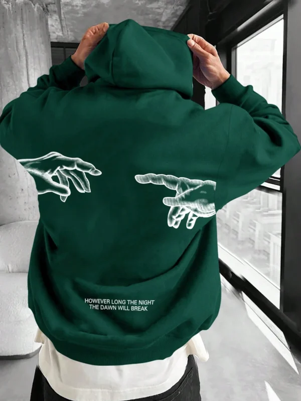 SHEIN Manfinity EMRG Sweat capuche imprimé main
