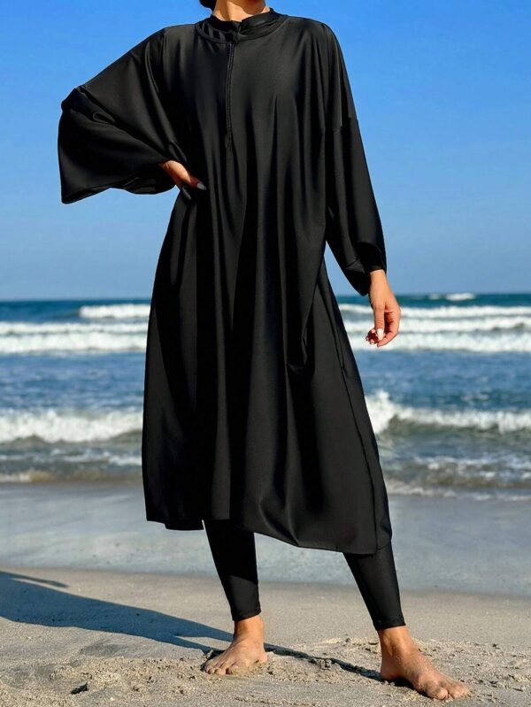 Swim Mulvari Robe une pièce unicolore – Image 3