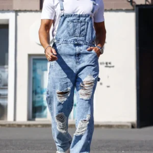 Manfinity LEGND Salopette denim délavé