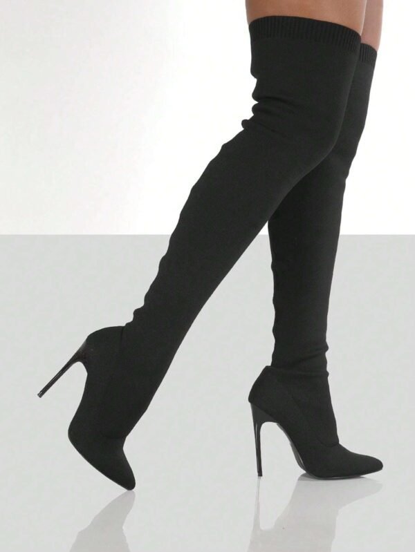 Bottes élastiques talons cristallins