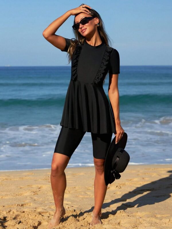 Swim Shayni Débardeur volants shorts noir