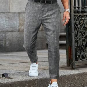 Manfinity Pantalon costume carreaux poches