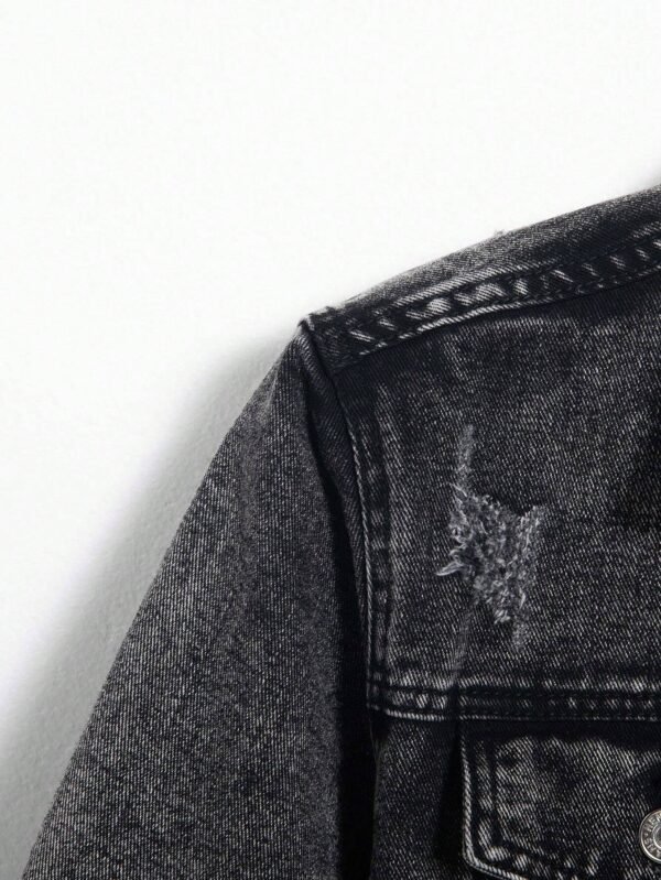 Manfinity EMRG Veste jean délavé manches longues – Image 4