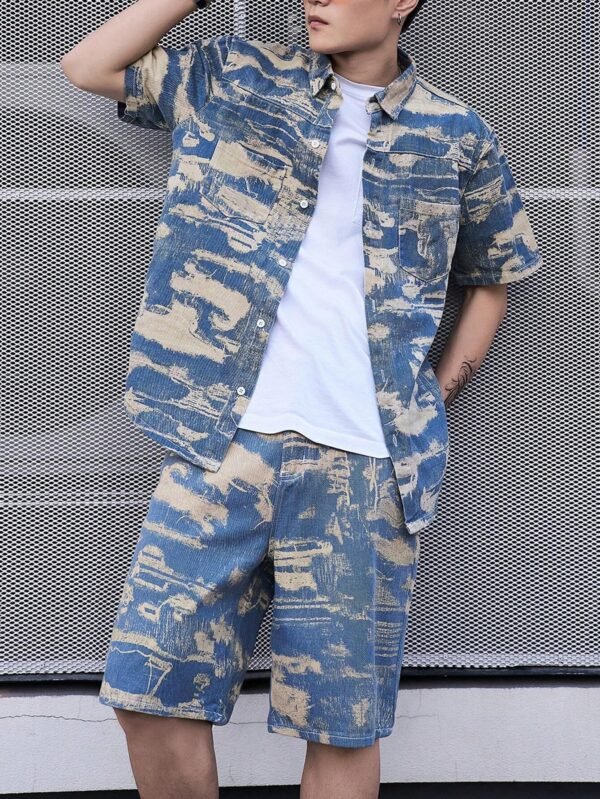 Manfinity EMRG Chemise denim manches courtes camouflage