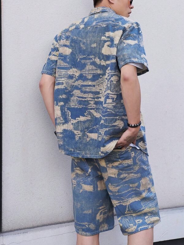 Manfinity EMRG Chemise denim manches courtes camouflage – Image 2