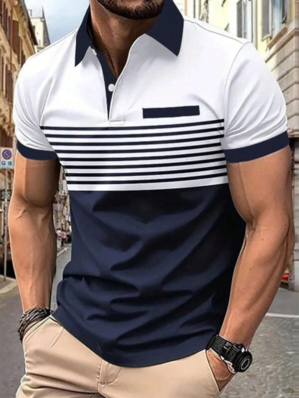 Manfinity Polo rayures blocs couleurs