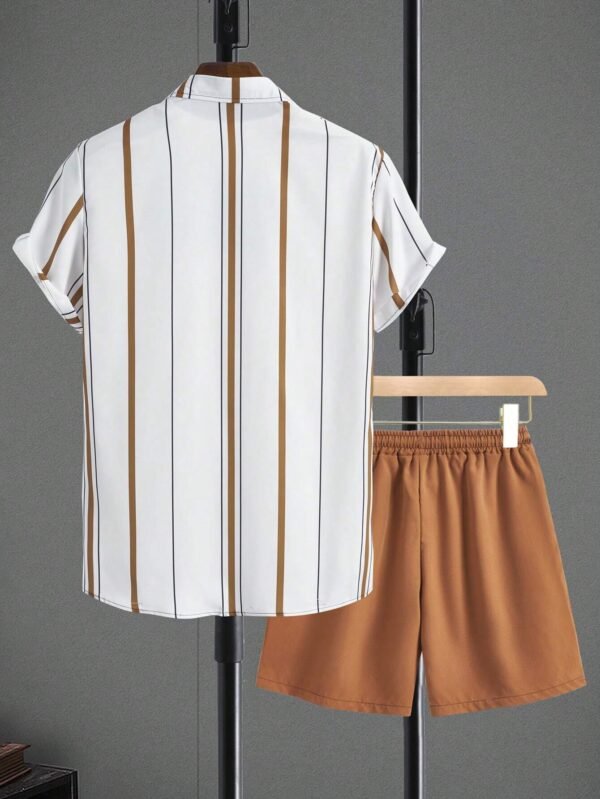 Manfinity Ensemble chemise rayée & short – Image 2