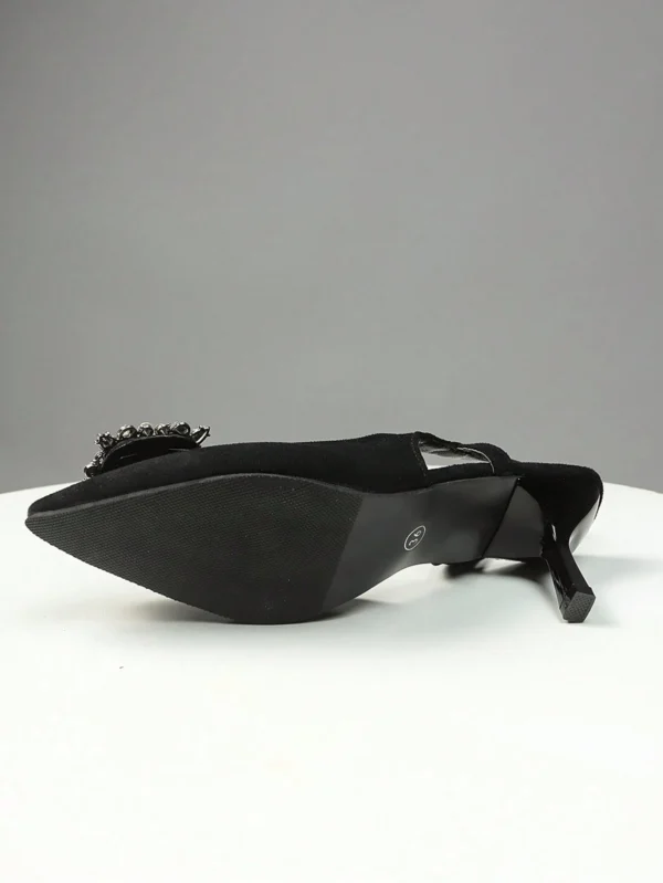 Chaussures mariée talons hauts boucle cristal – Image 9