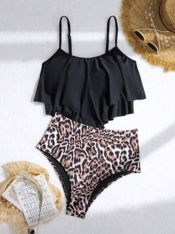 SHEIN Swim Tankini volants léopard – Image 3