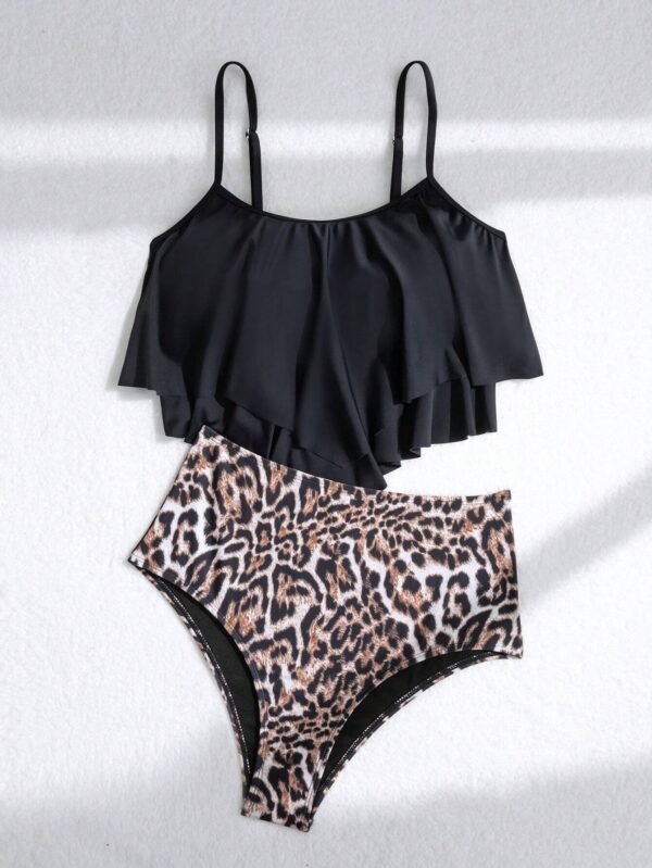 SHEIN Swim Tankini volants léopard – Image 4