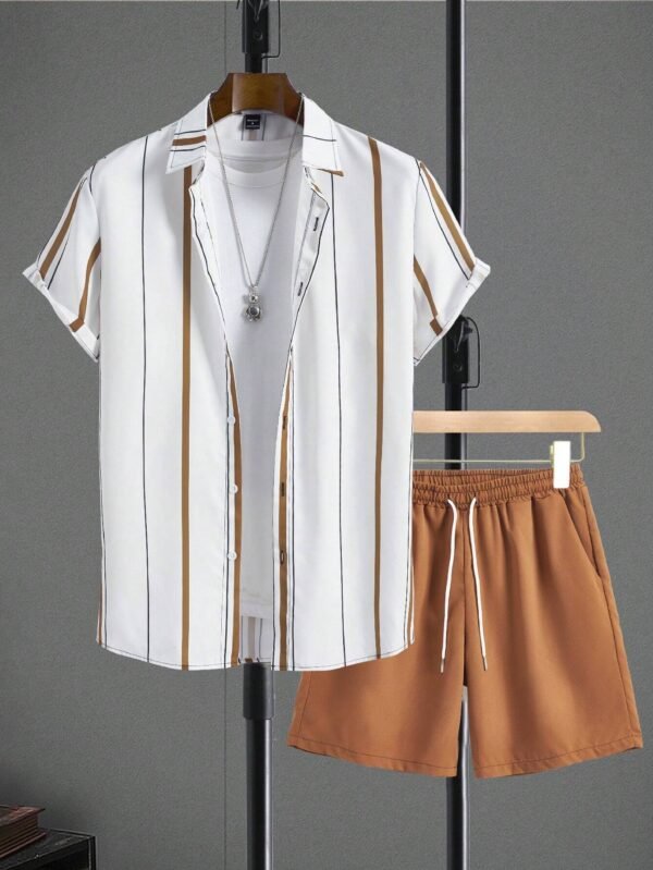 Manfinity Ensemble chemise rayée & short