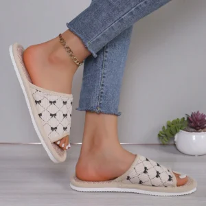 Chaussons en tissu lin toutes saisons printemps/été