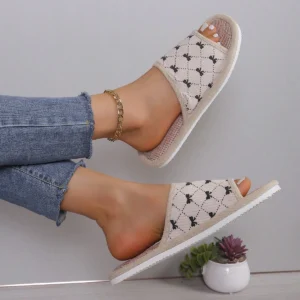 Chaussons en tissu lin toutes saisons printemps/été