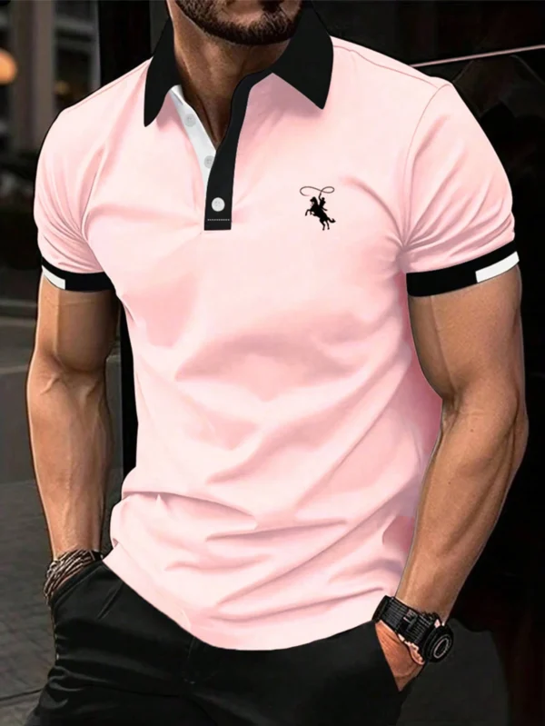 Manfinity Polo col rabattu bloc couleur