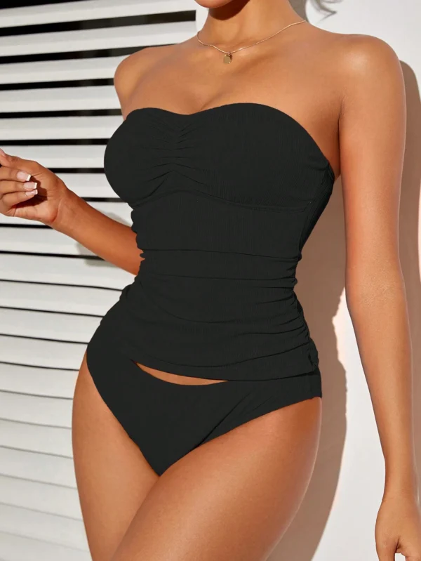 SHEIN Swim Maillot bandeau plissé